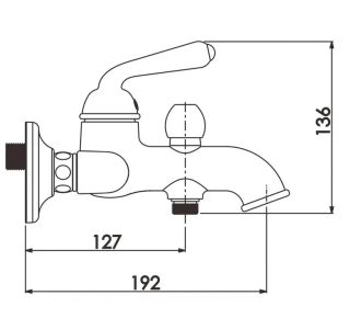 Смеситель для ванны Rose R0202E золото
